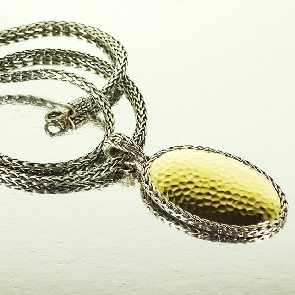 JOHN HARDY Palu Sterling & 18K Yellow Gold Removable Pendant & Chain Necklace